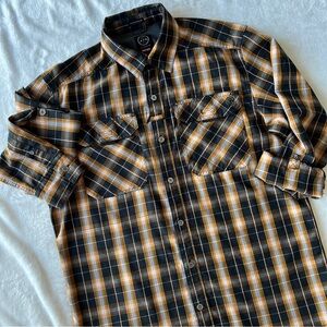 Mens Wrangler ATG All Terrain Gear Button Down Long Sleeve Shirt Plaid M